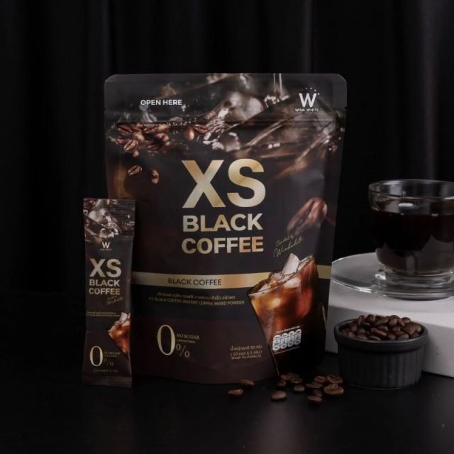 ✨WINK WHITE XS BLACK COFFEE เอ็กซ์เอส แบล็คคอฟฟี่  กาแฟดำ (1 ห่อ 10 ซอง)